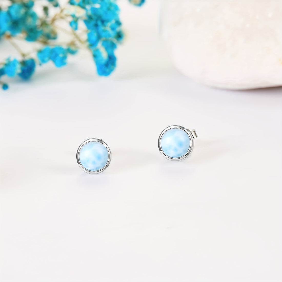 Larimar Stud Earrings