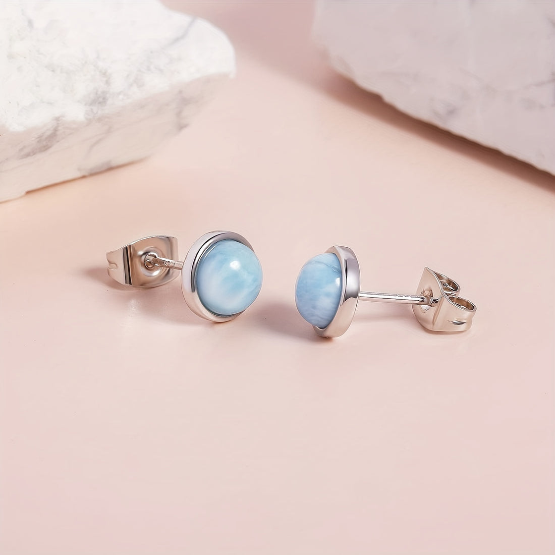 Larimar Stud Earrings